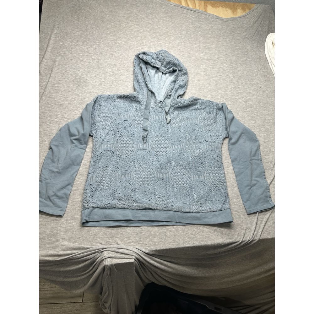 Kaktus Blue Lace Drawstring‎ Hoodie Size S